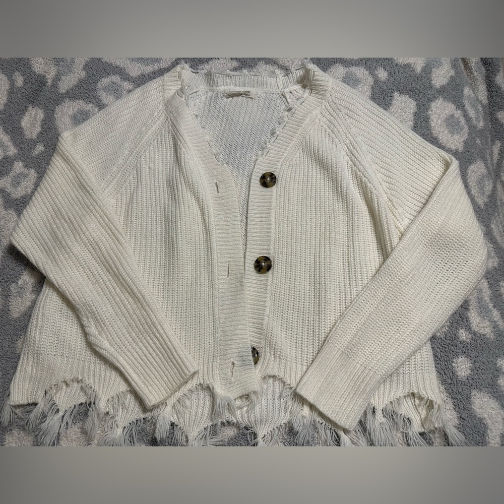 Distressed Crop Cardigan